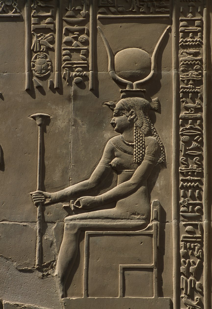 Detail eines Reliefs, Hathor von Egyptian