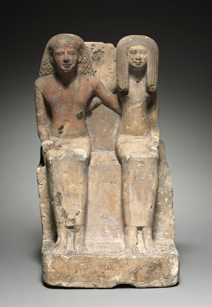 Sitzende Paarstatue, ca. 1479-1425 v. Chr. von Egyptian 18th Dynasty