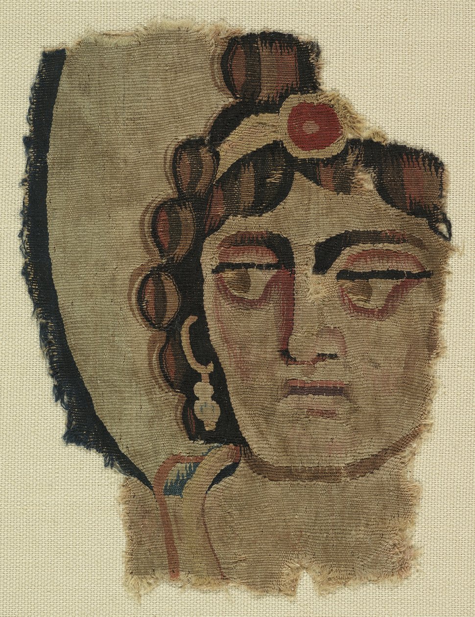 Fragment eines Frauenkopfes, Koptisch von Egyptian School