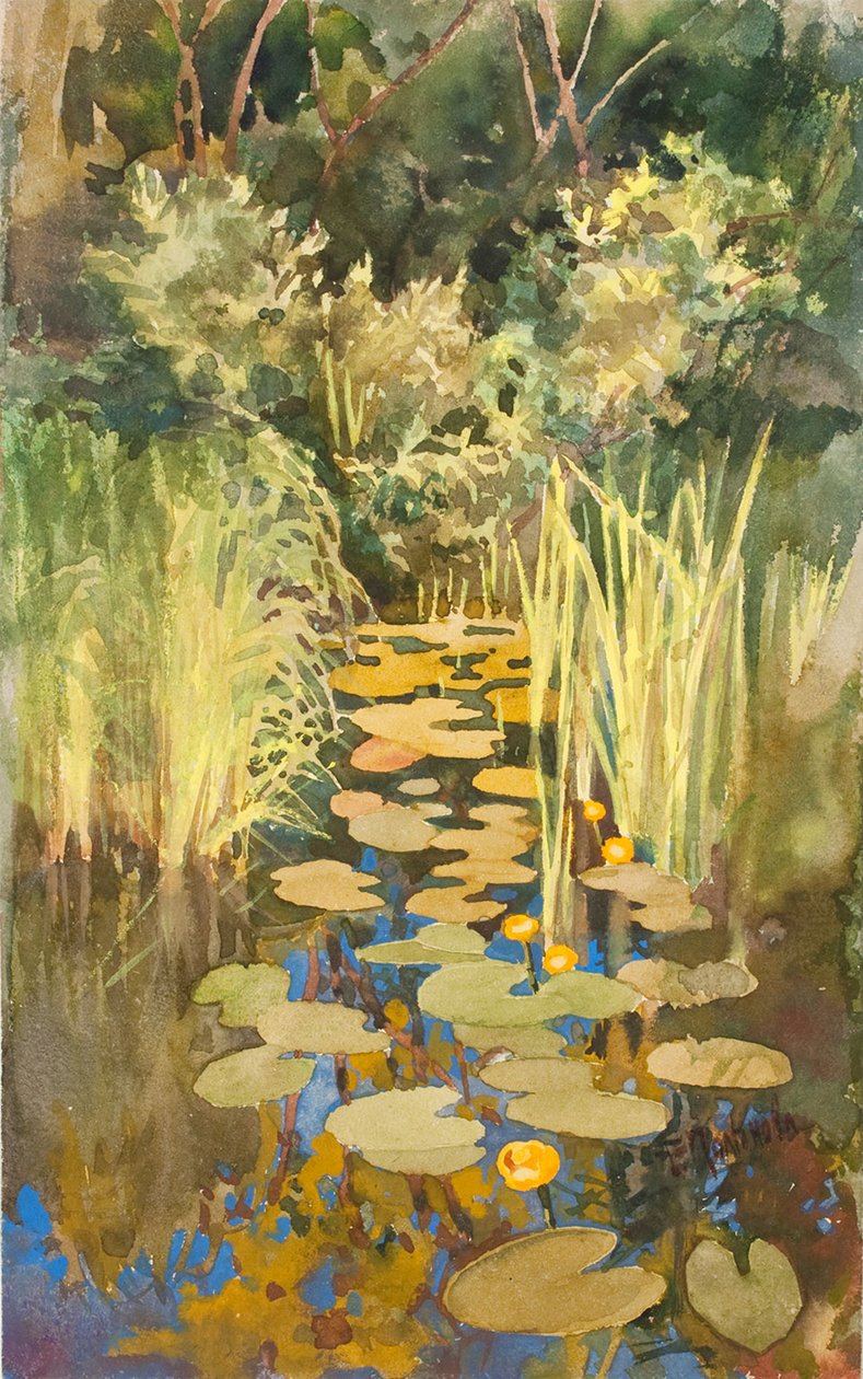 Hinterwasser in Abramtsevo, um 1888 von Elena Dmitryevna Polenova