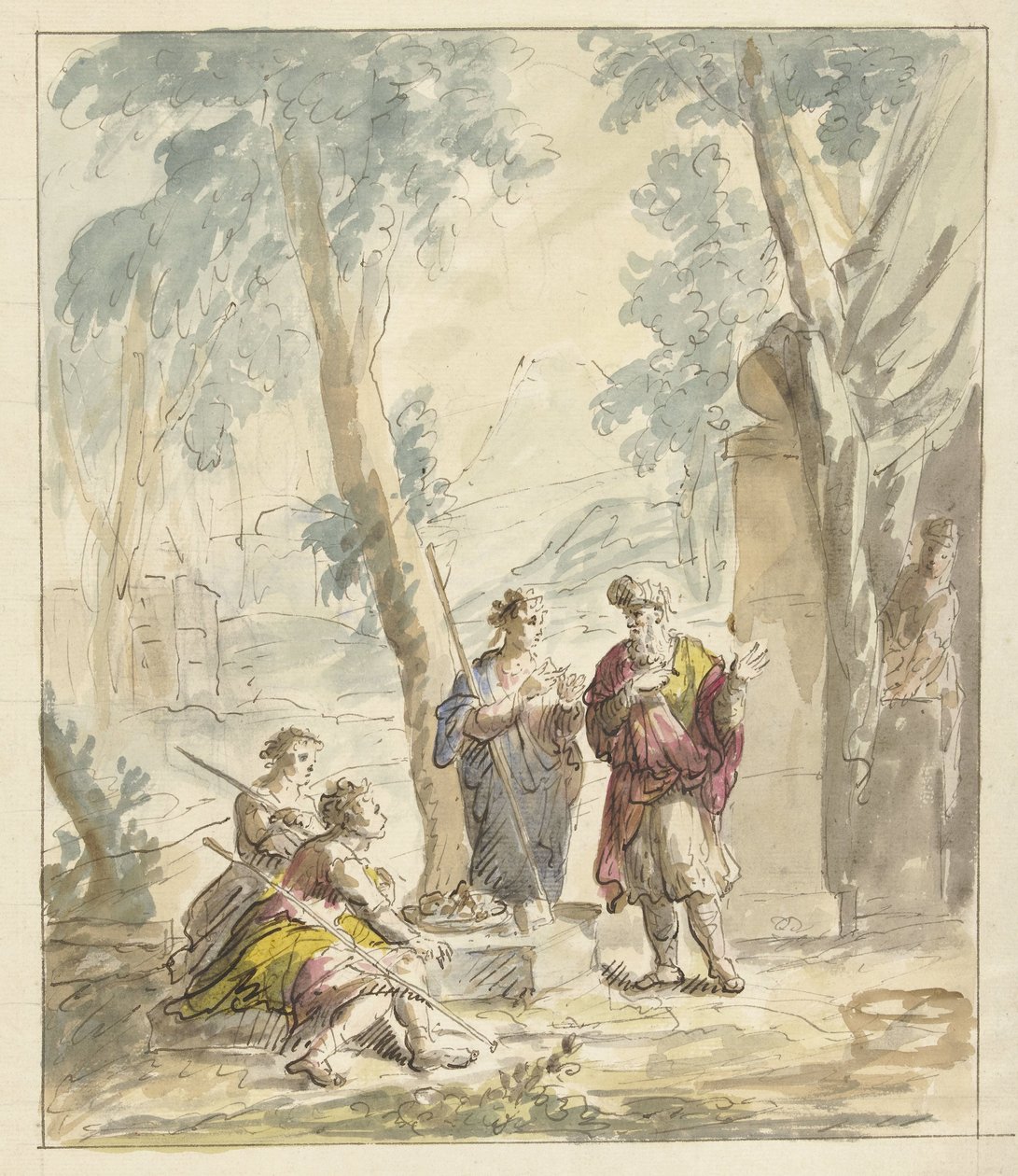Abraham empfängt die drei Engel von Elias van Nijmegen