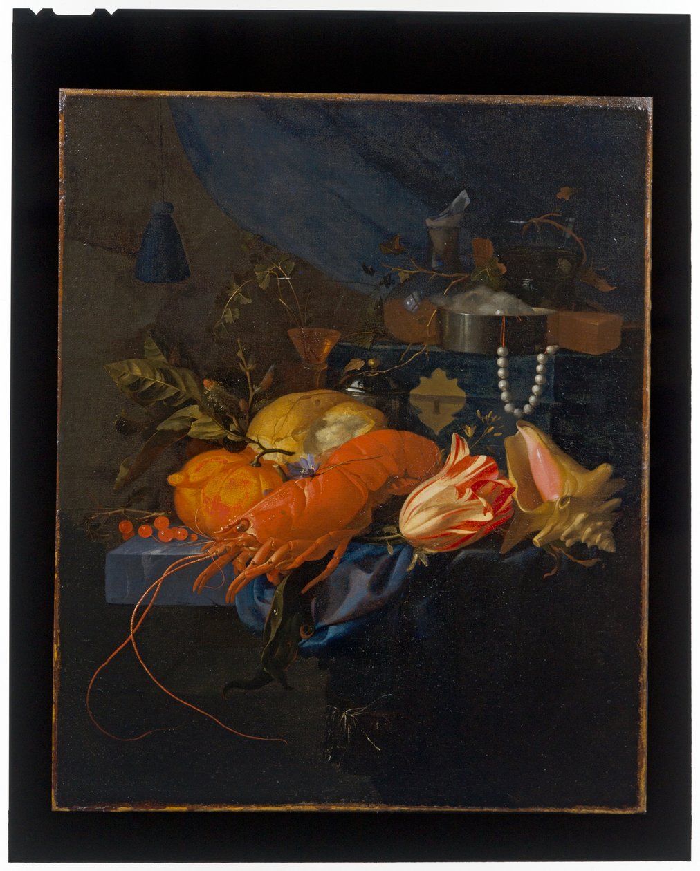 Stillleben mit einem Hummer von Elias van den Broeck
