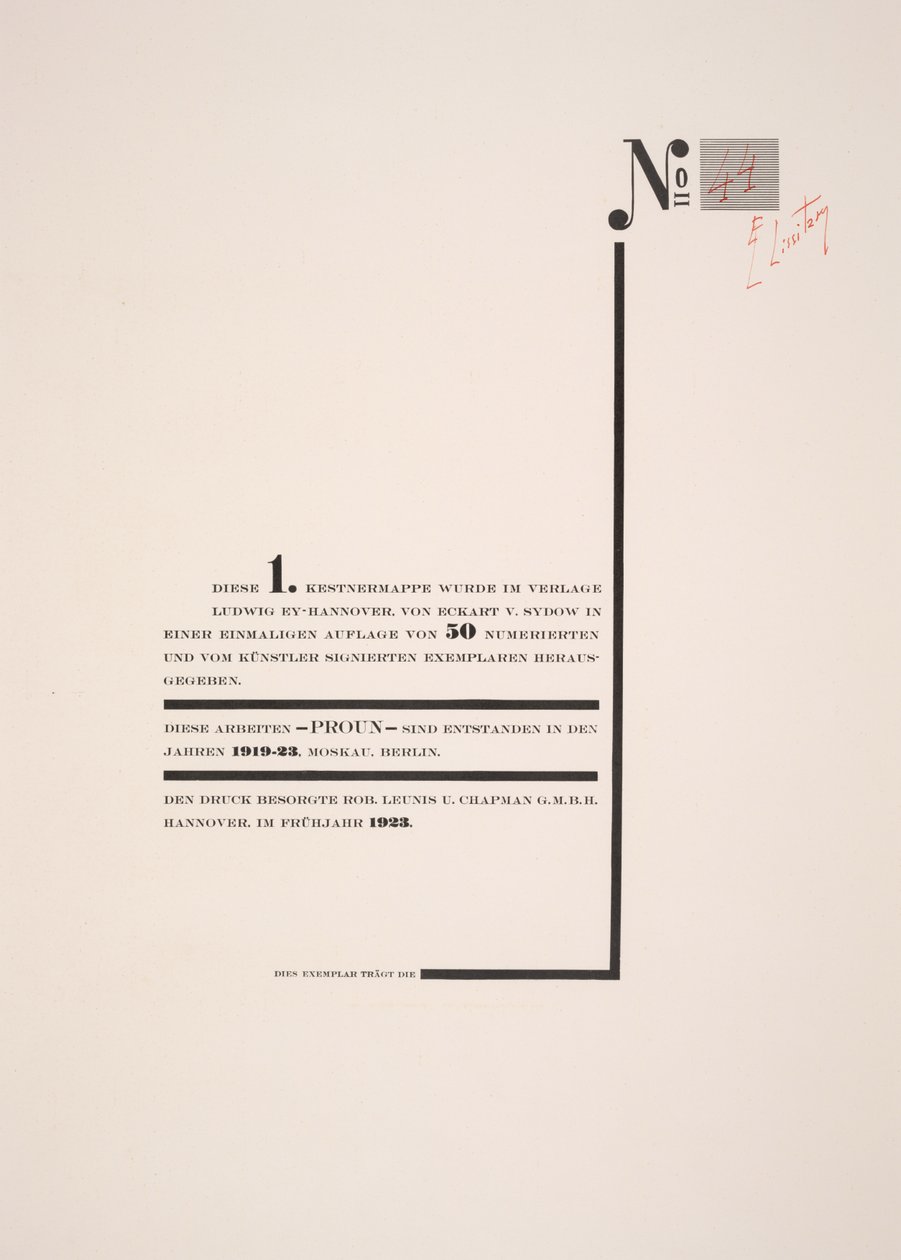 Titelseite von Eliezer Markowich Lissitzky