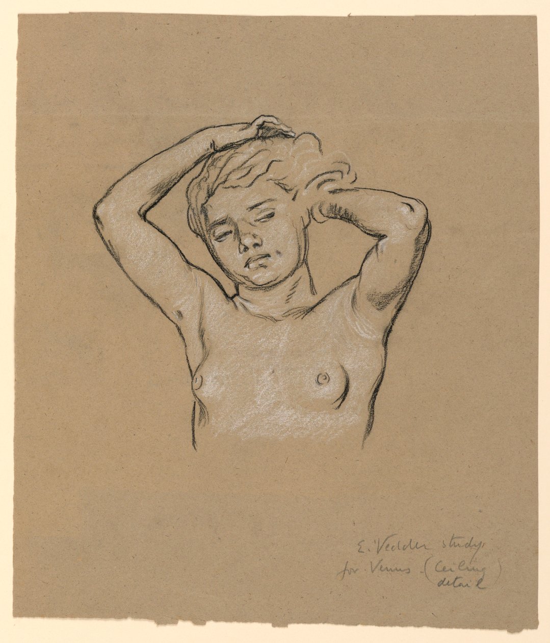 Zeichnung, Studie für "Venus", ca. 1885 von Elihu Vedder