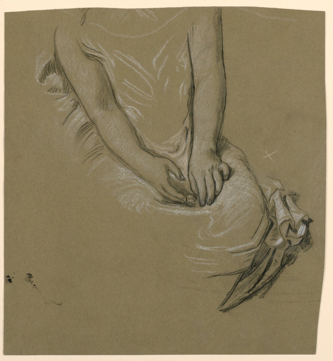 Zeichnung, Weiblicher Torsostudie, ca. 1885 von Elihu Vedder