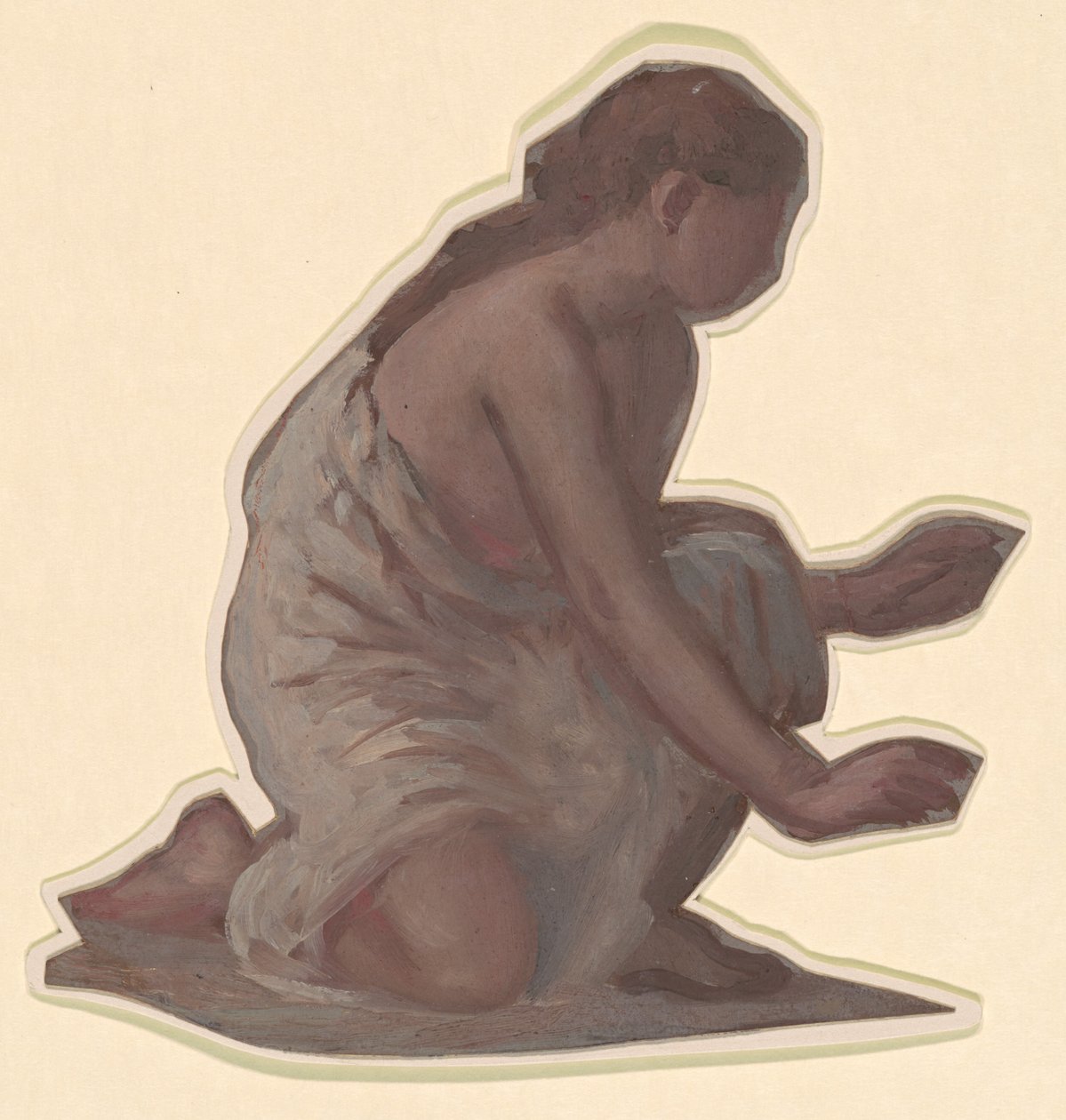 Studie für "Griechische Mädchen beim Baden" von Elihu Vedder