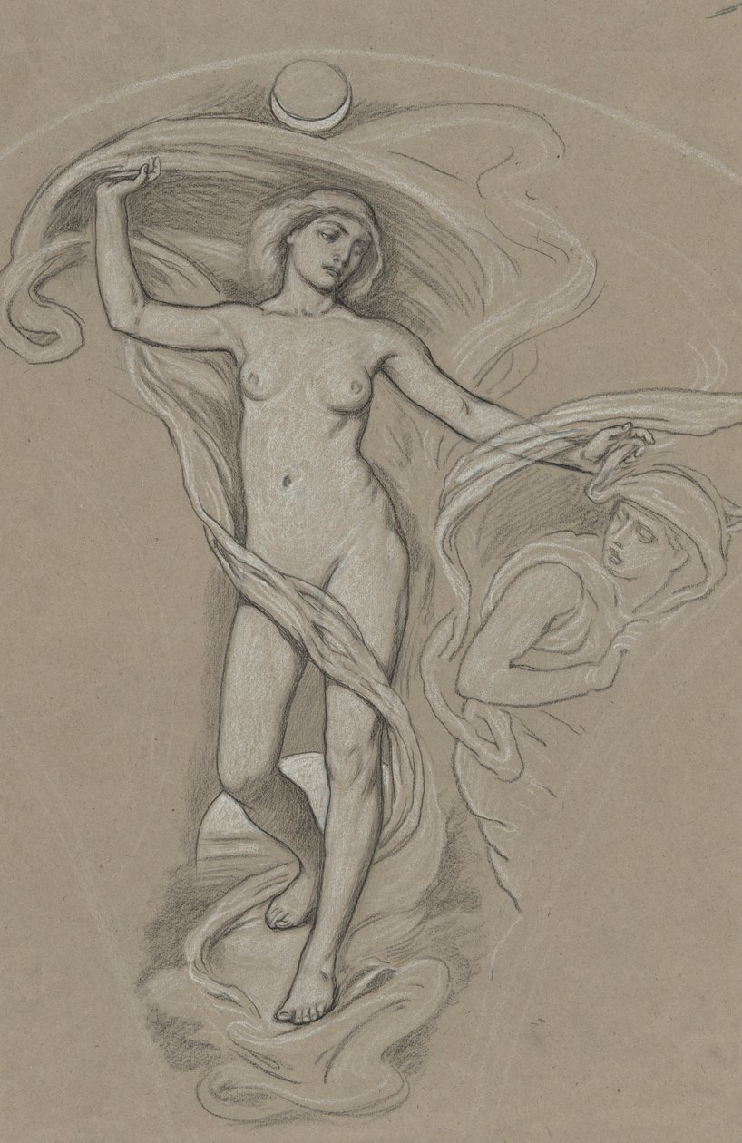 Studie für Luna von Elihu Vedder