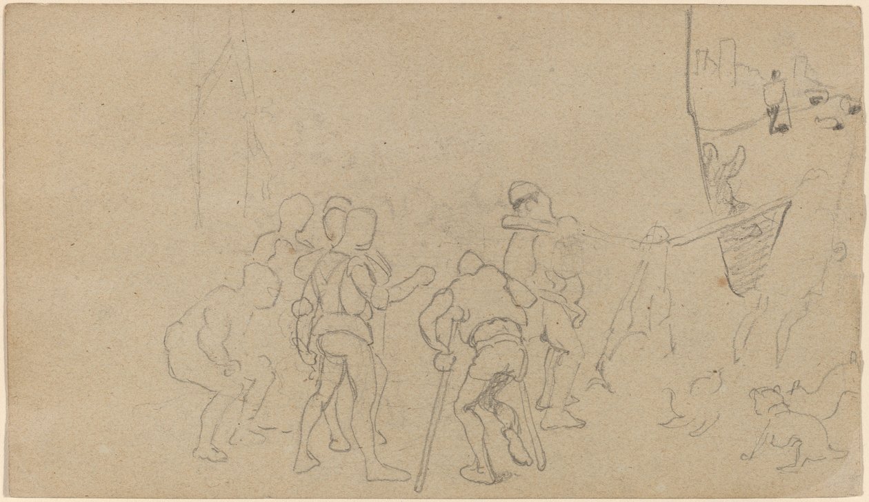 Dorfszene, ca. 1859 von Elihu Vedder