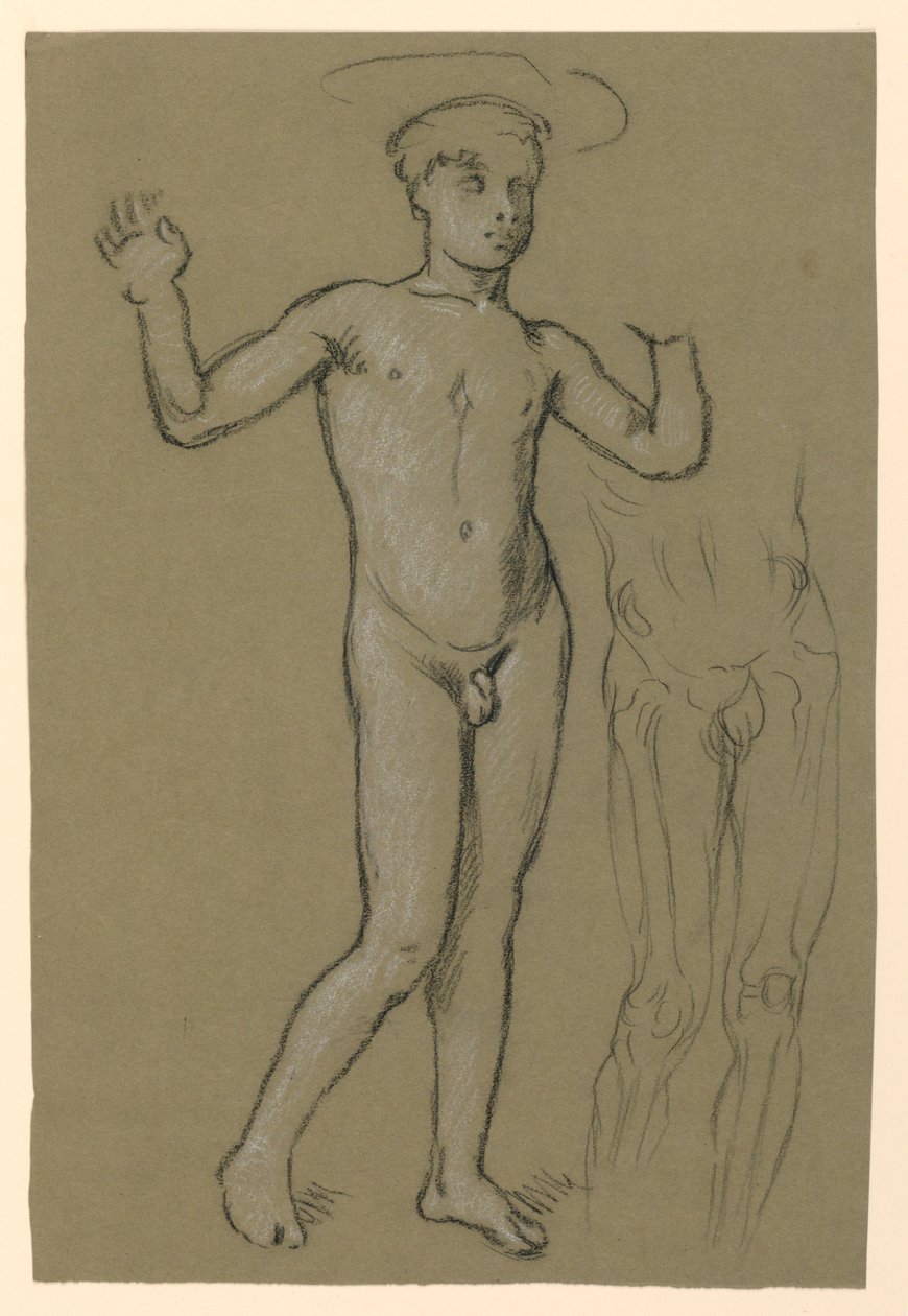Figurenstudie für einen Brunnenentwurf von Elihu Vedder