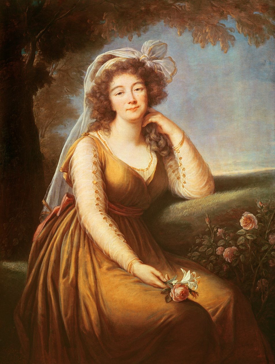 Comtesse du Barry, hält eine Rose von Elisabeth Louise Vigee Lebrun