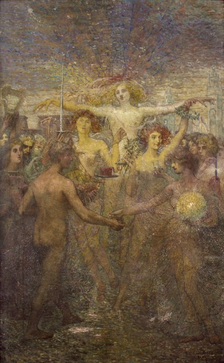 Unterweisung in menschlicher Solidarität - Panel der Nationalbibliothek von Brasilien von Eliseu Visconti