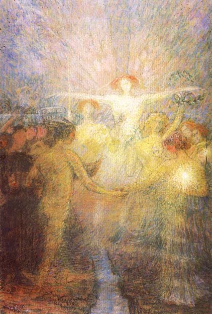 Menschliche Solidarität - Studie für das Panel der Nationalbibliothek von Brasilien von Eliseu Visconti