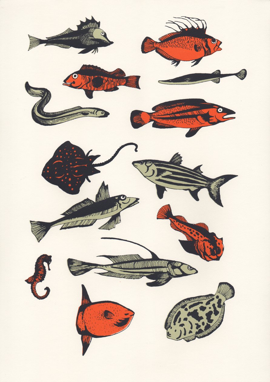 Orangefarbener Fisch, 2016 von Eliza Southwood