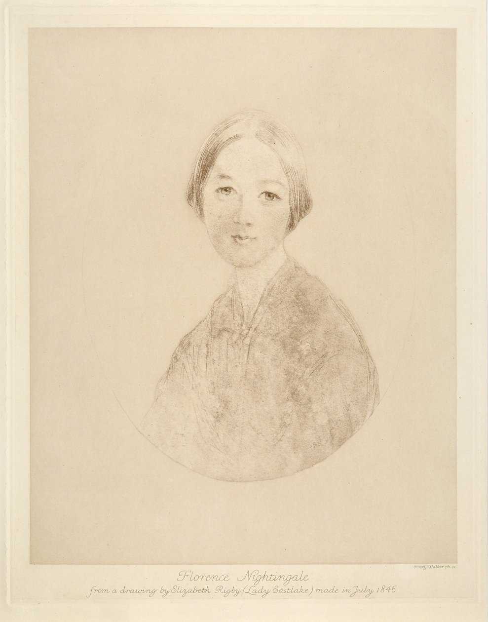 Florence Nightingale, graviert von Emery Walker, 1846 von Elizabeth Rigby