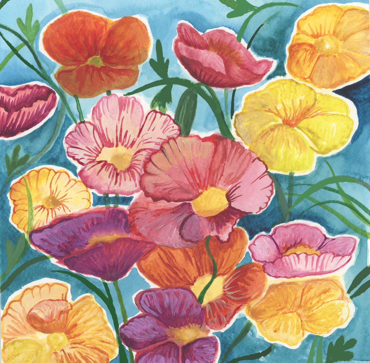 Isländische Mohnblumen, 2018 von Elizabeth Rider