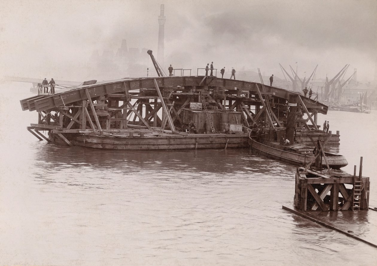 Bau der Vauxhall-Brücke, London, 1903-1904 von Emberson and Sons