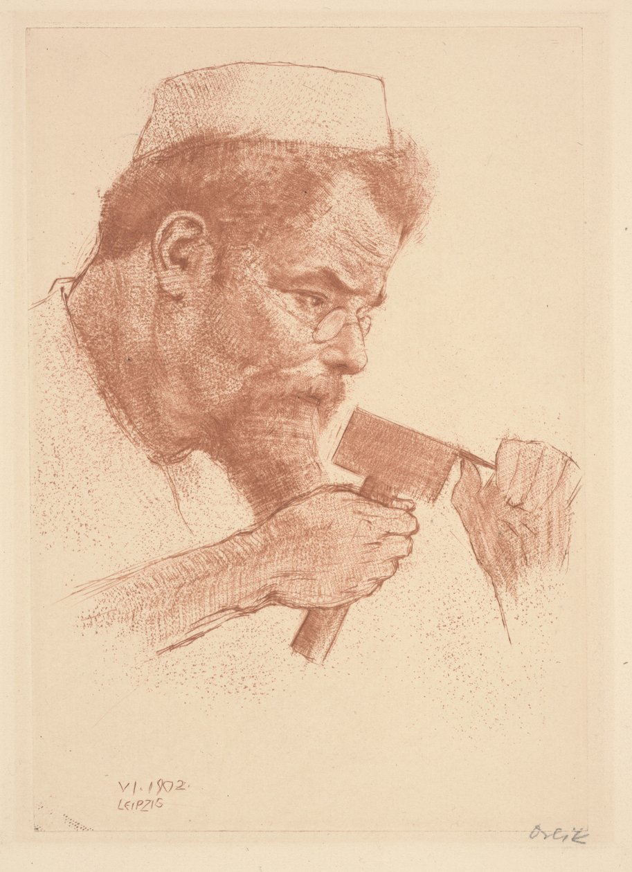 Max Klinger bei der Arbeit von Emil Orlik