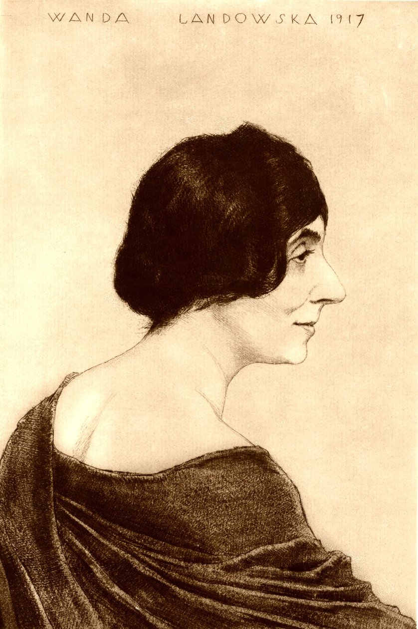 Porträt von Wanda Landowska 1879-1959, 1917 von Emil Orlik