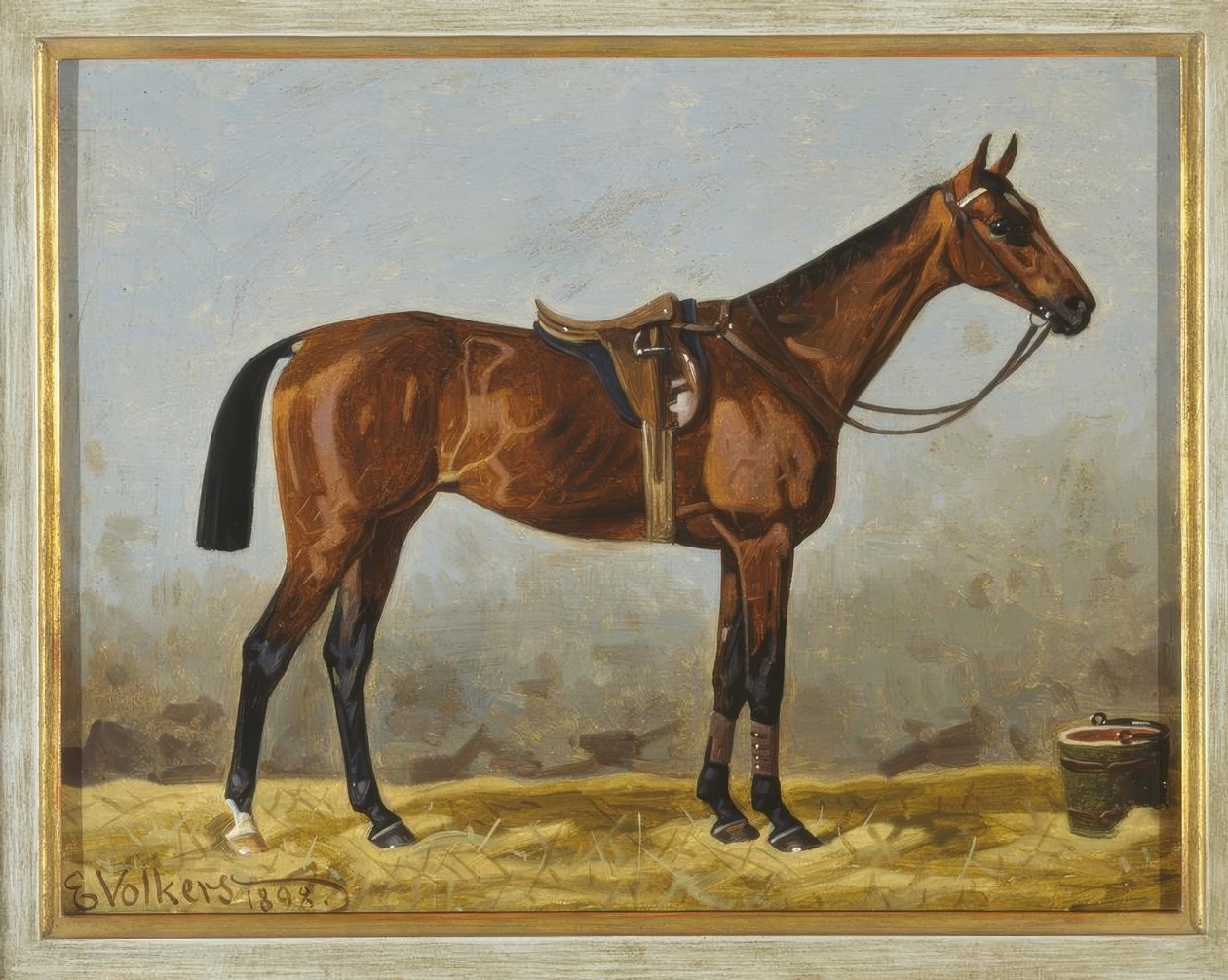 Gesattelter Brauner von Emil Volkers