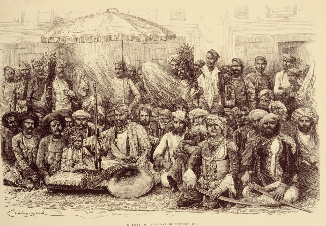 Durbar des Maharadschas von Dholpur, 1878 von Emile Antoine Bayard
