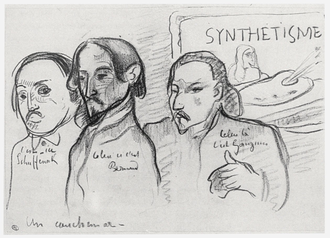 Porträts von Gauguin, Bernard und Schuffenecker von Emile Bernard