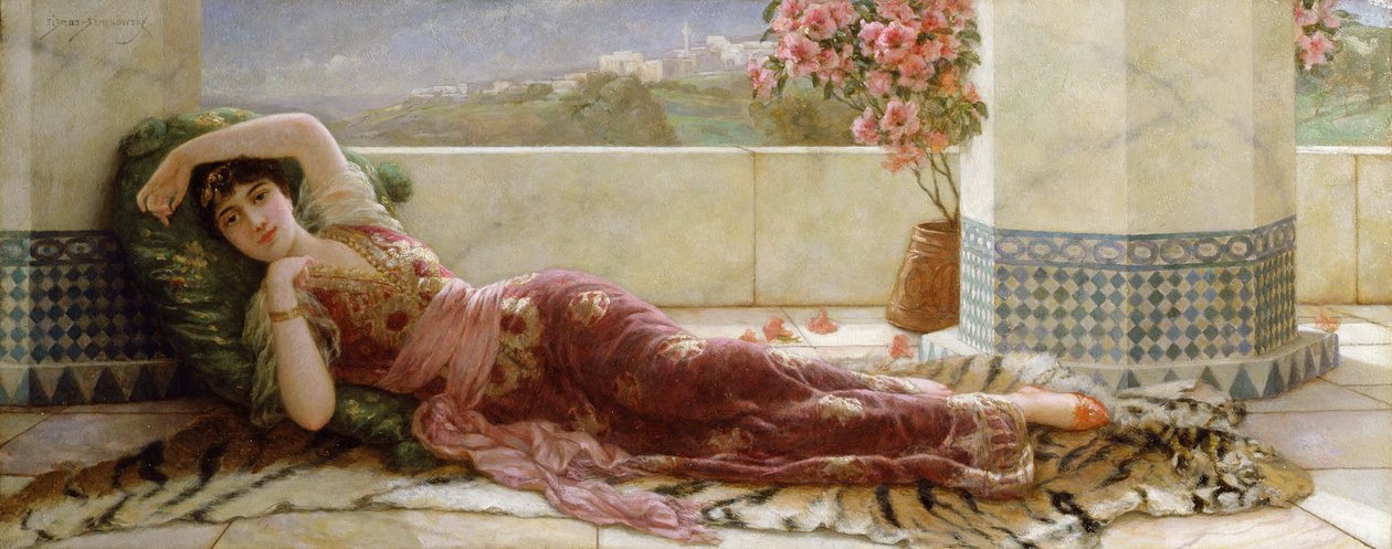 Klassisches liegendes Mädchen von Emile Eismann Semenowski