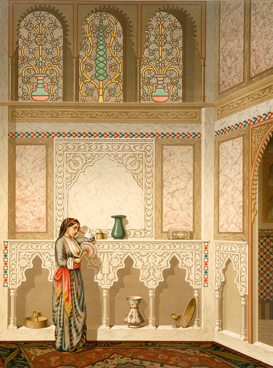 Kairo: Innenraum des Hauses von Sidi Youssef Adami, 19. Jahrhundert von Emile Prisse d