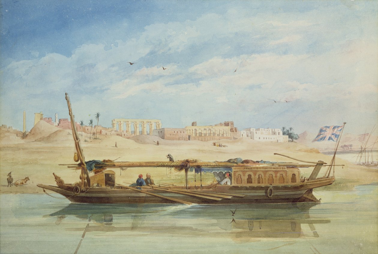 Kanga am Nil in Luxor von Emile Prisse d