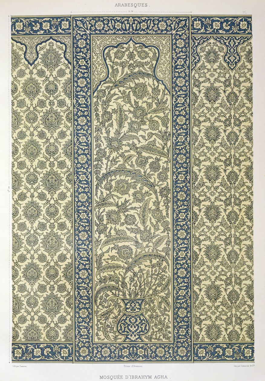 Kacheltafel aus der Moschee von Ibrahym Agha, aus 