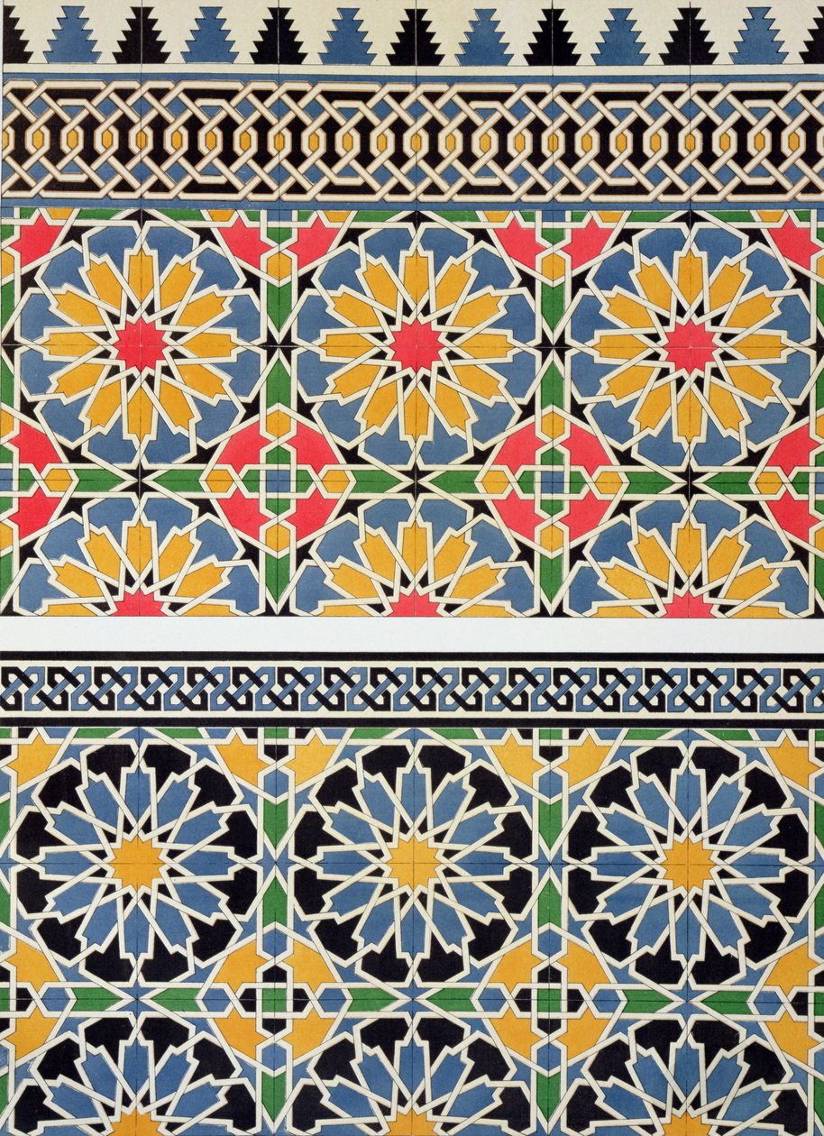 Wandfliesen aus der Mihrab der Moschee von Cheykhoun, aus 