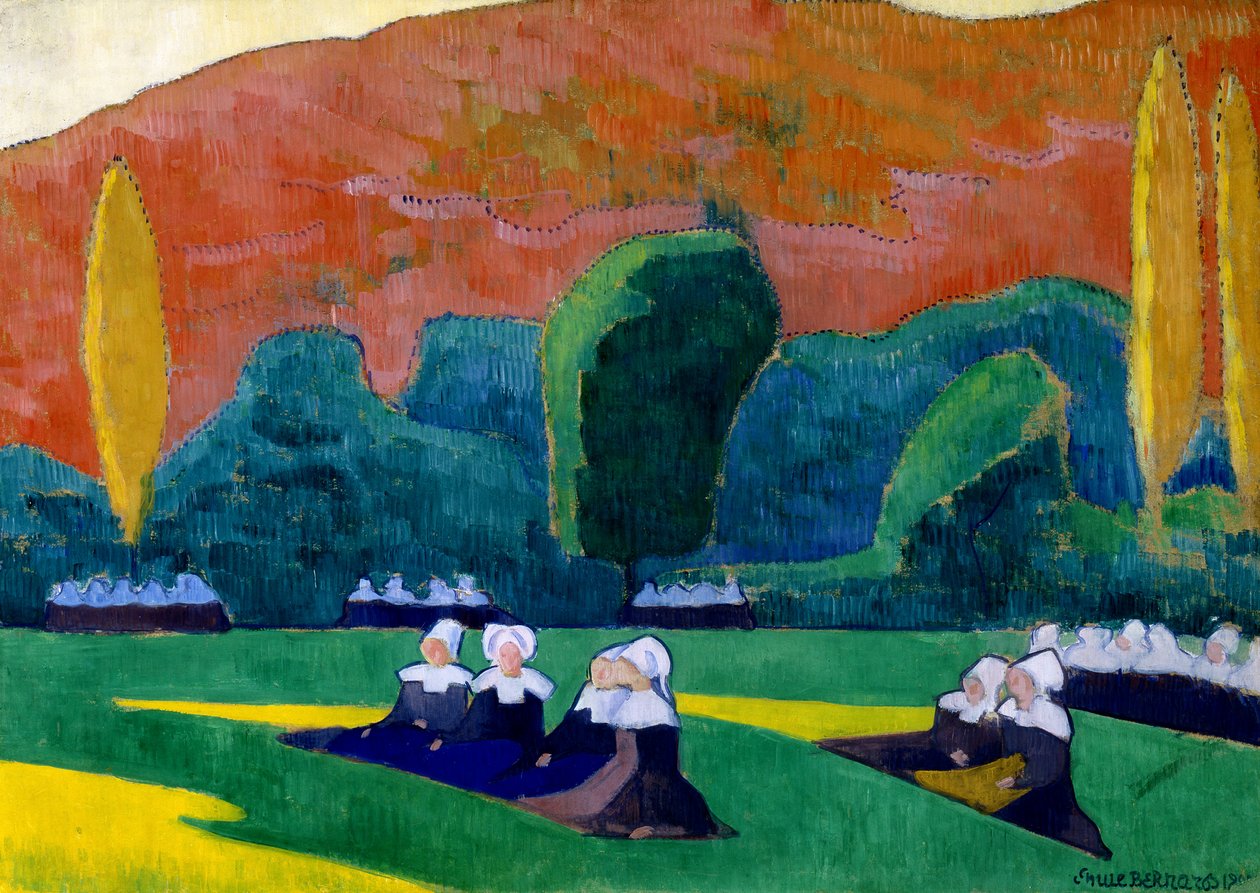 Bretonische Frauen bei einem Pardon von Emile Bernard