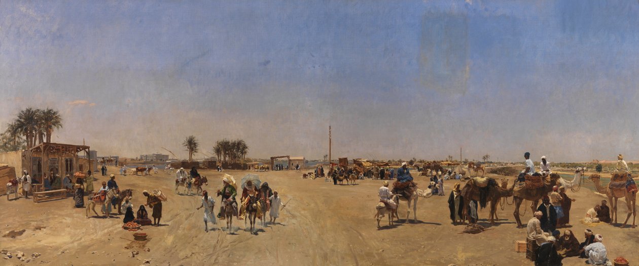 Die Qasr al-Nil-Brücke in Kairo von Emile Charles Wauters
