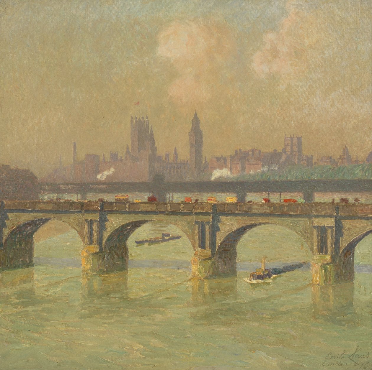 Waterloo Bridge und Hungerford Bridge von Emile Claus