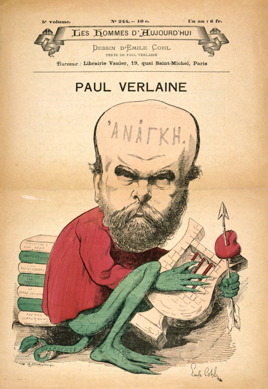 Paul Verlaine als Dekadenz, ca. 1880er Jahre von Emile Cohl