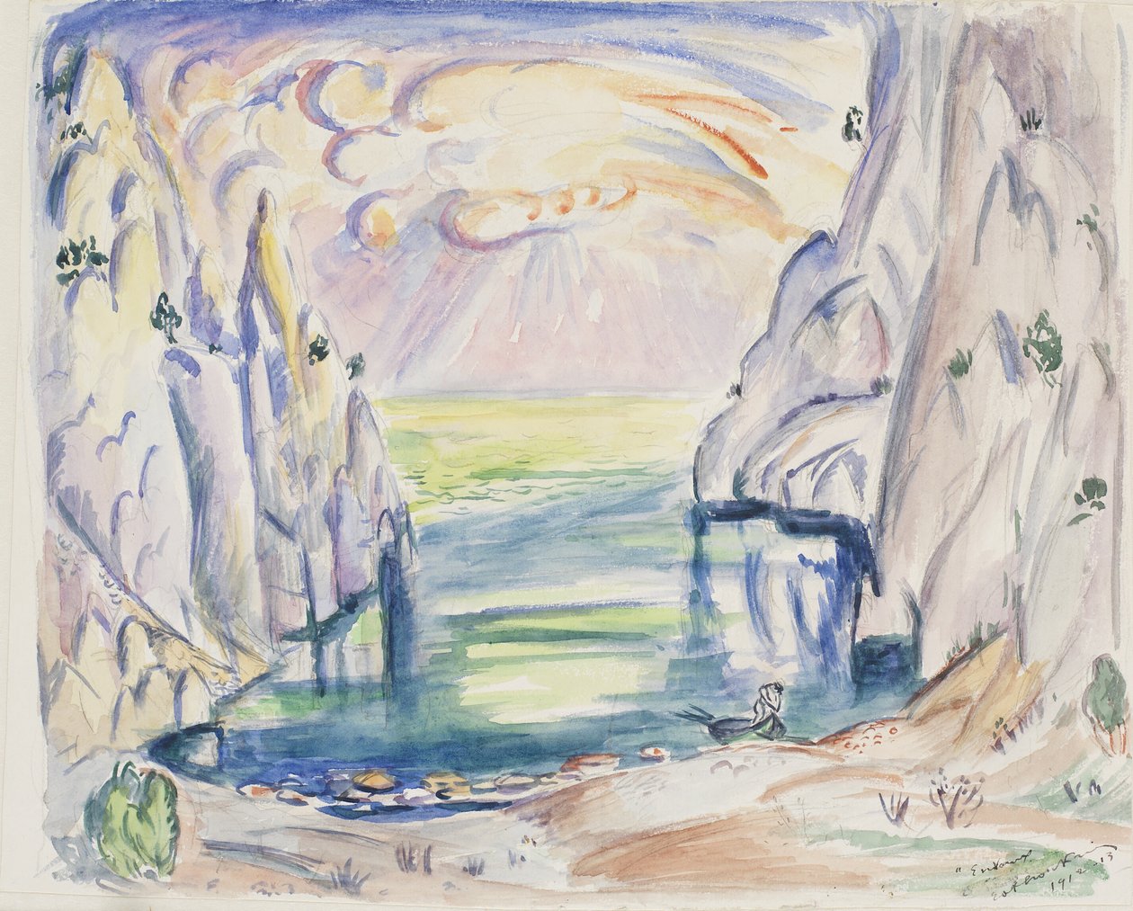 Die Bucht bei En Vaux, Cassis von Emile Othon Friesz