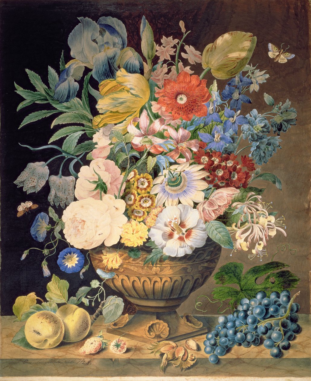 Blumen und Früchte, 1828 von Emma Sillett