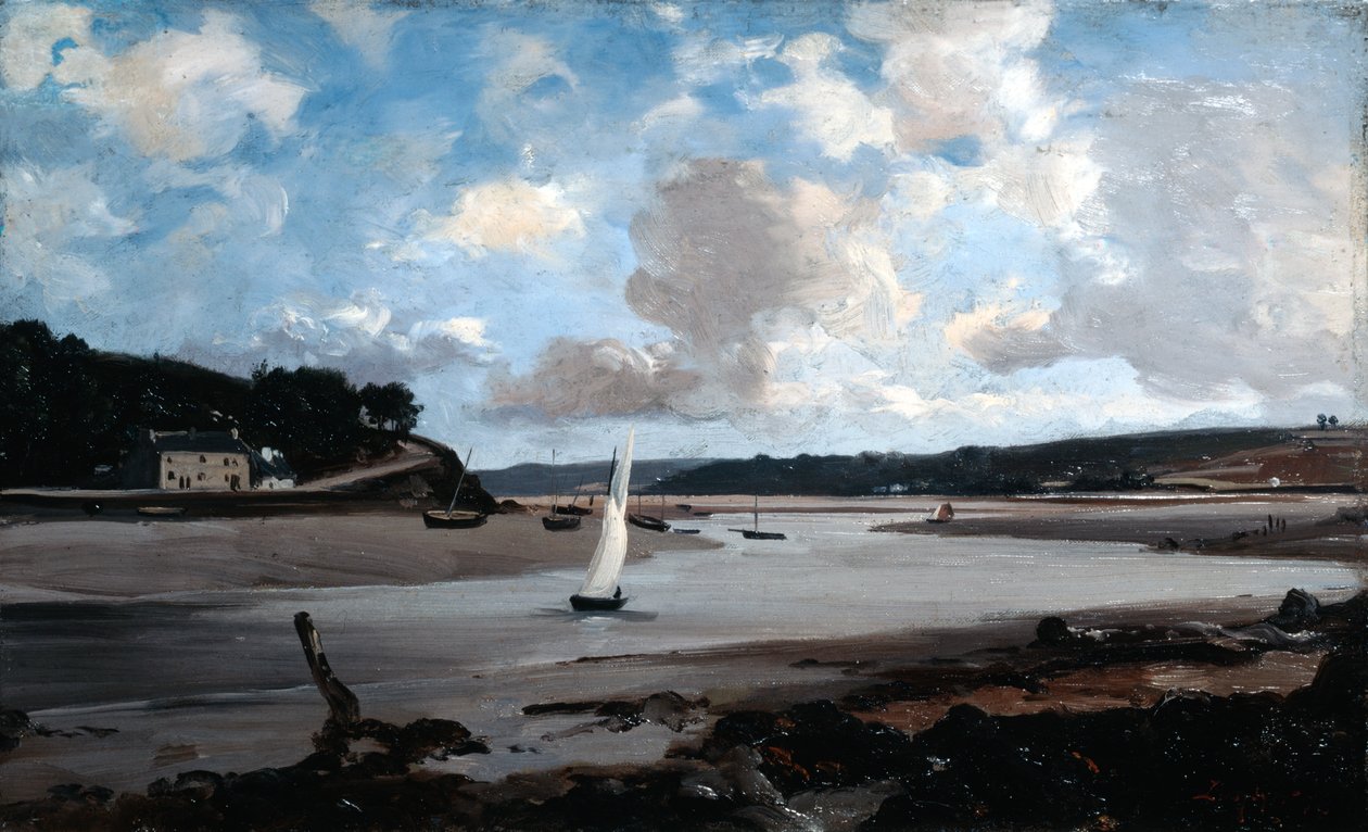 Der Fluss bei halber Flut, 1874 von Emmanuel Lansyer