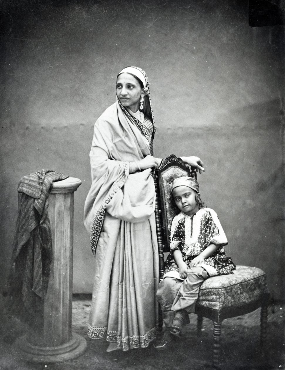 Parsee Frau und Kind, ca. 1870er von English Photographer