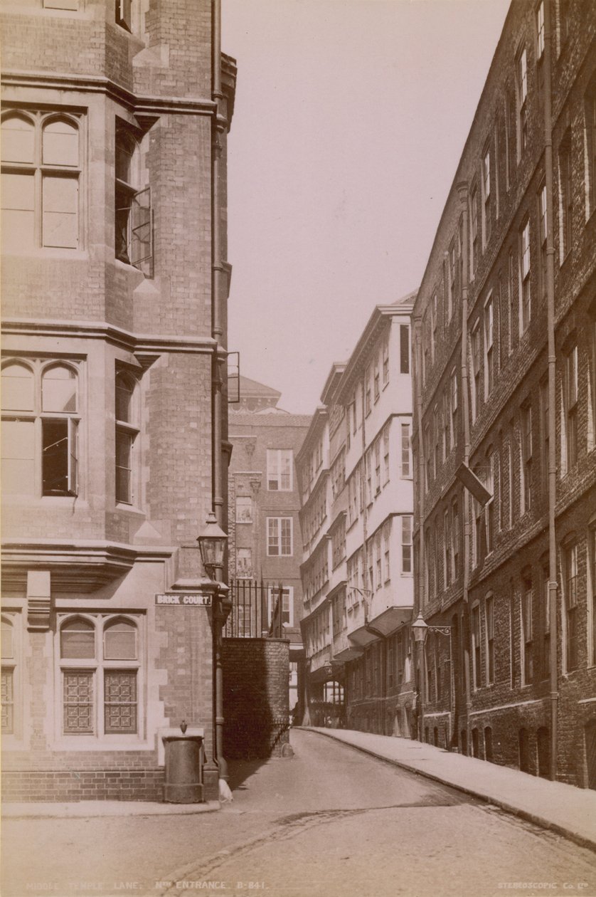 Postkarte mit dem Nordeingang zur Middle Temple Lane von English Photographer