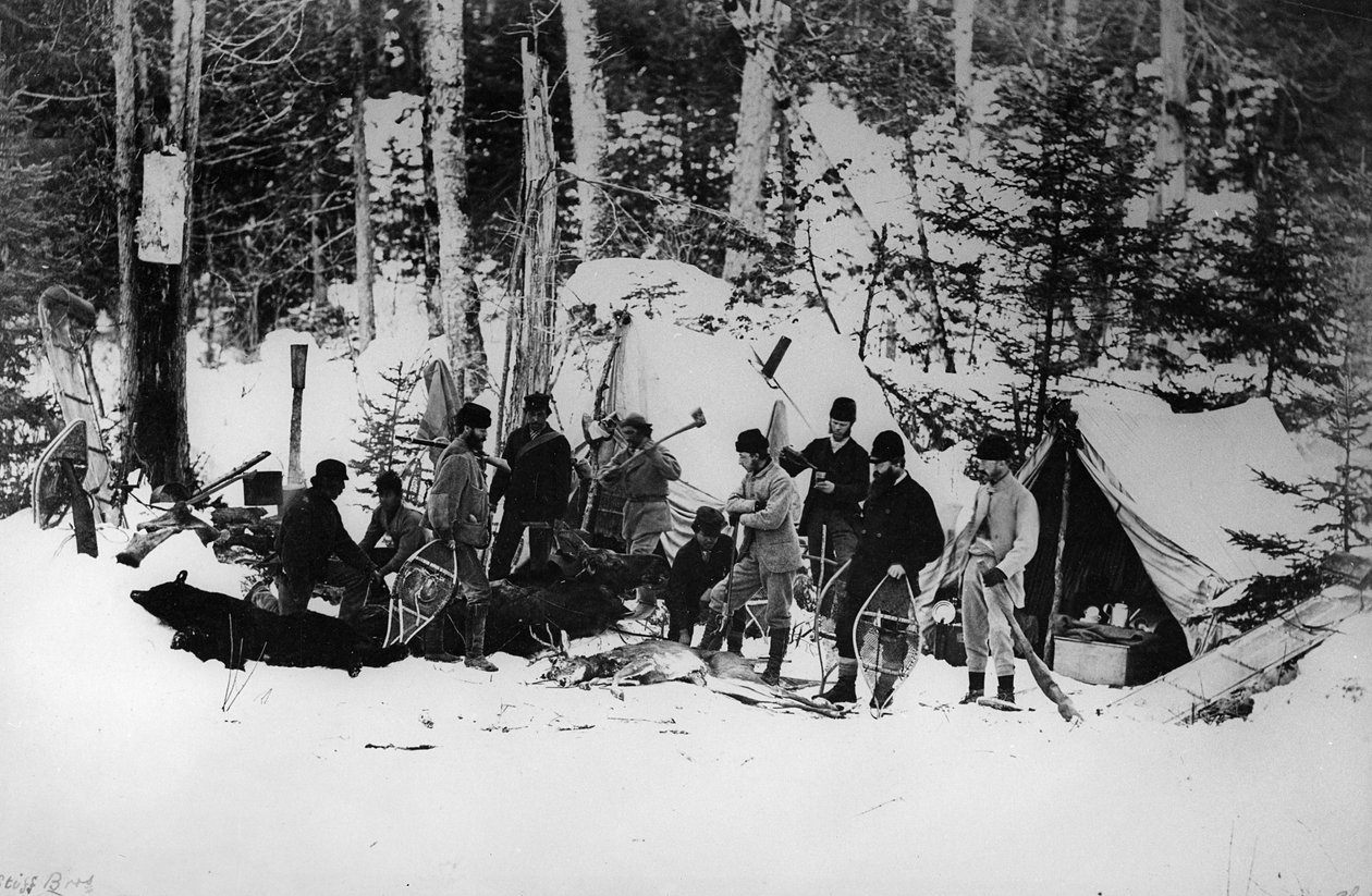 Prinz Arthurs Elchjagdexpedition in Kanada, ca. 1870 von English Photographer