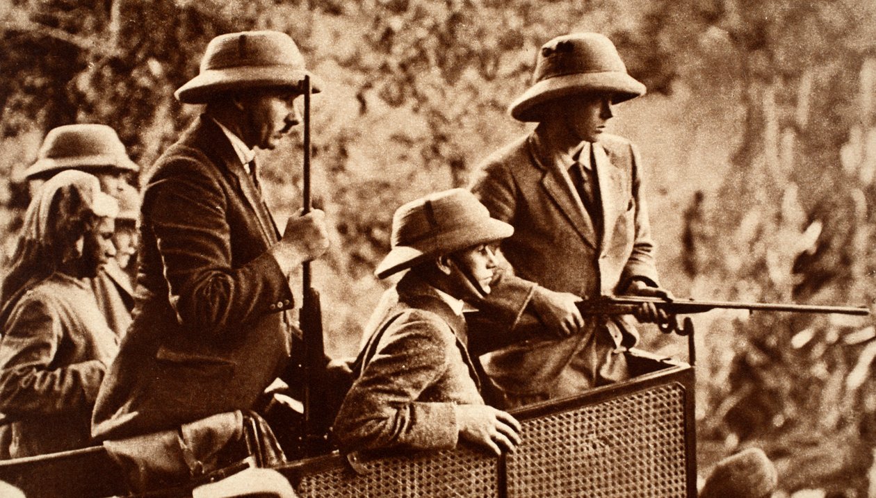 Die Indienreise - König Edward VIII. auf Tigerjagd in Nepal, 1921 von English Photographer