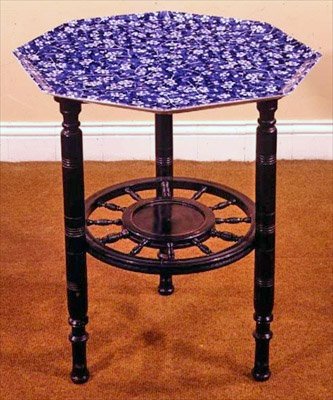 Arts and Crafts Tisch mit Minton Tablettoberteil, ca. 1890 von English School