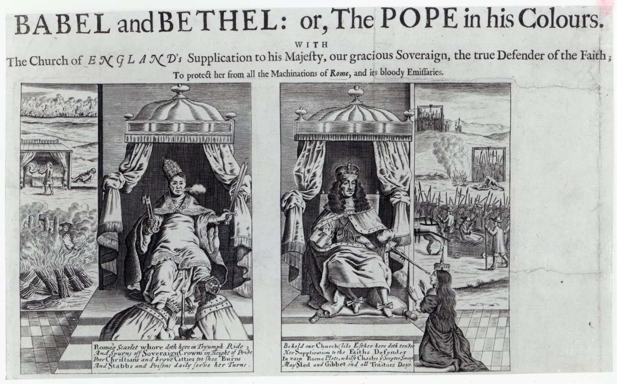 Babel und Bethel: oder, der Papst in seinen Farben, 1679 von English School