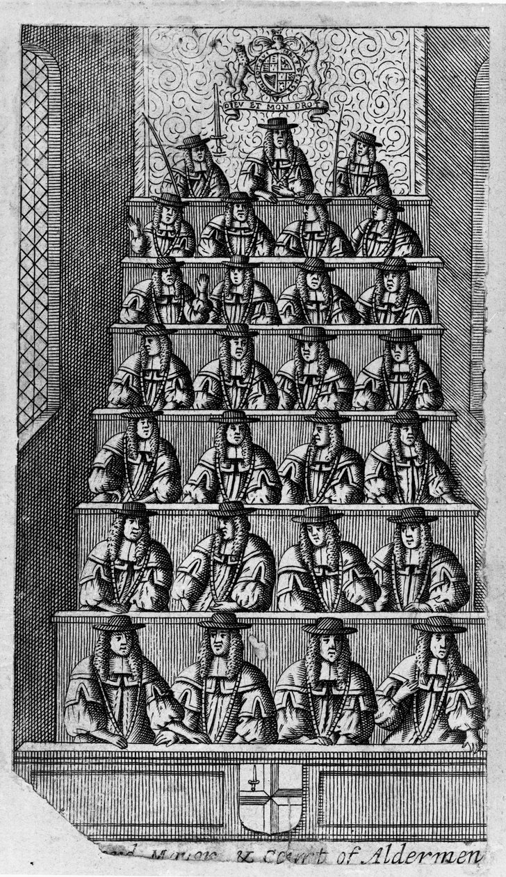 Gericht der Aldermen, ca. 1690 von English School