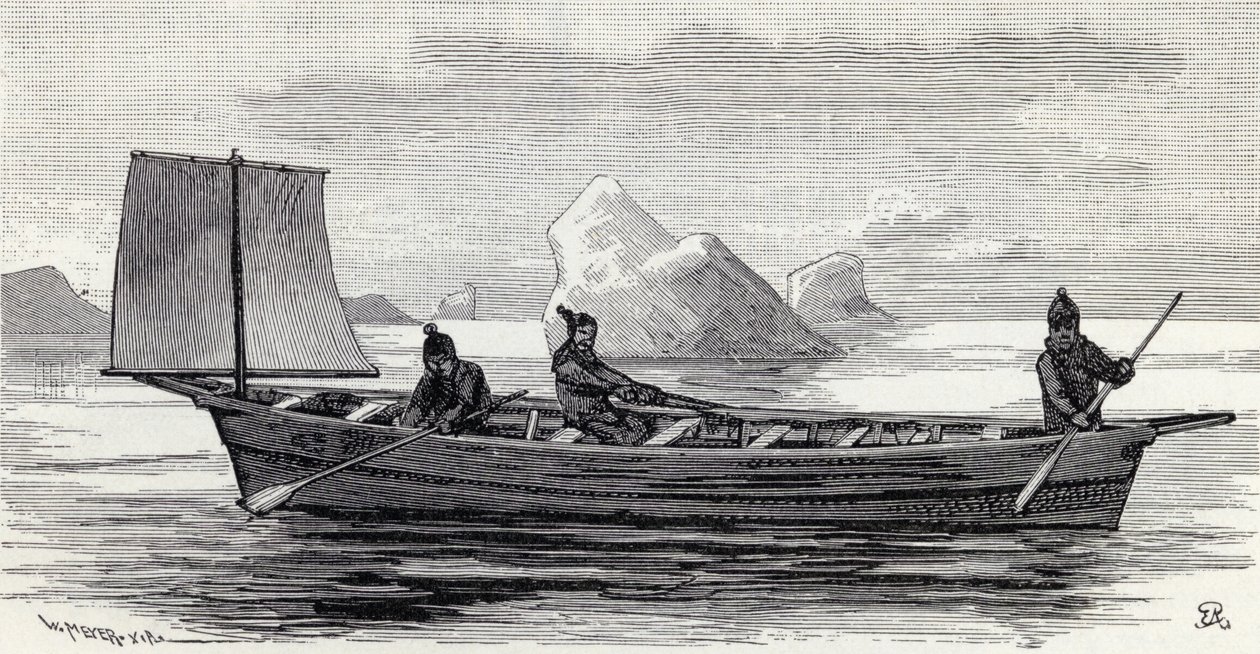 Eskimos in einem Umiak, aus 