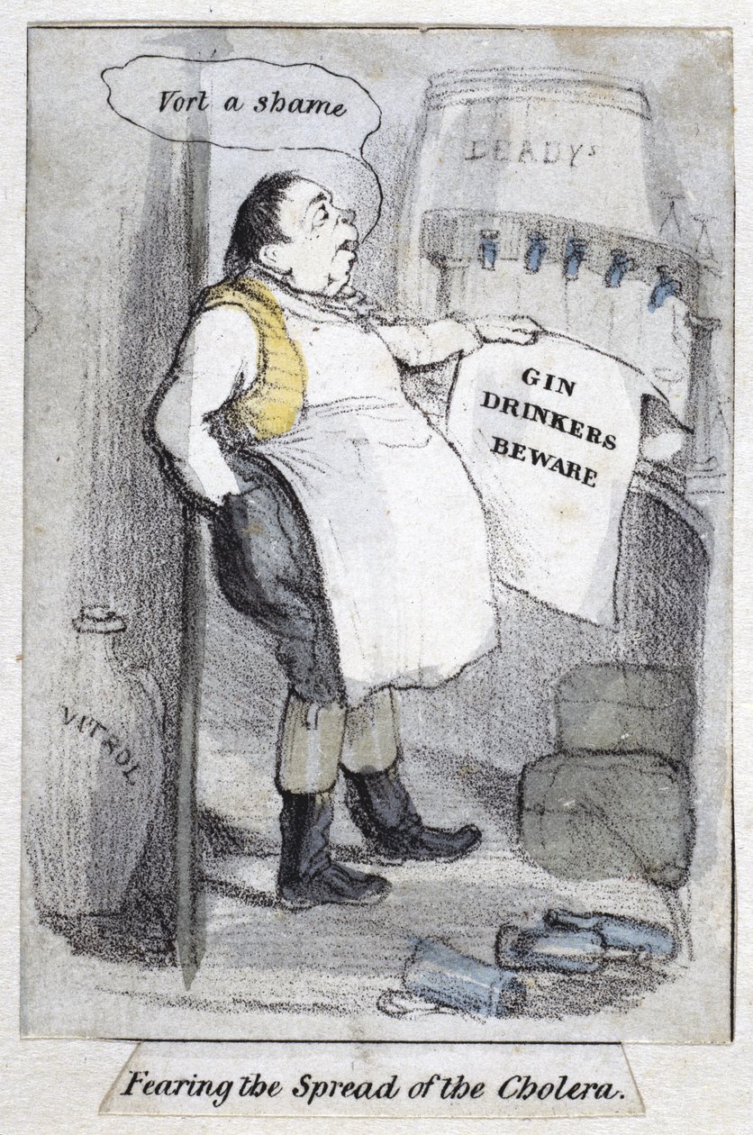 Angst vor der Ausbreitung der Cholera, 1840-50 von English School