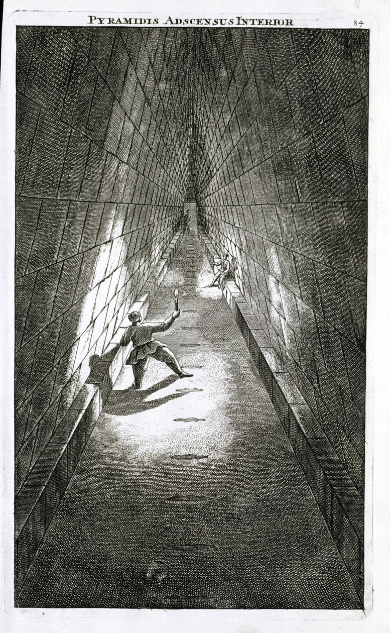 Innerer Aufstieg einer Pyramide, um 1780 von English School