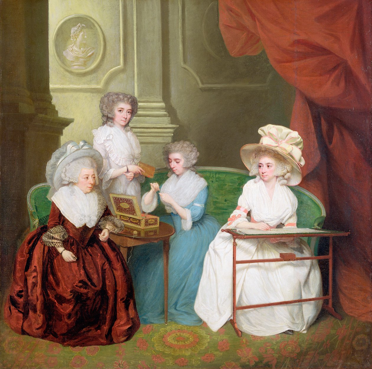 Lady Jane Mathew und ihre Töchter, ca. 1790 von English School