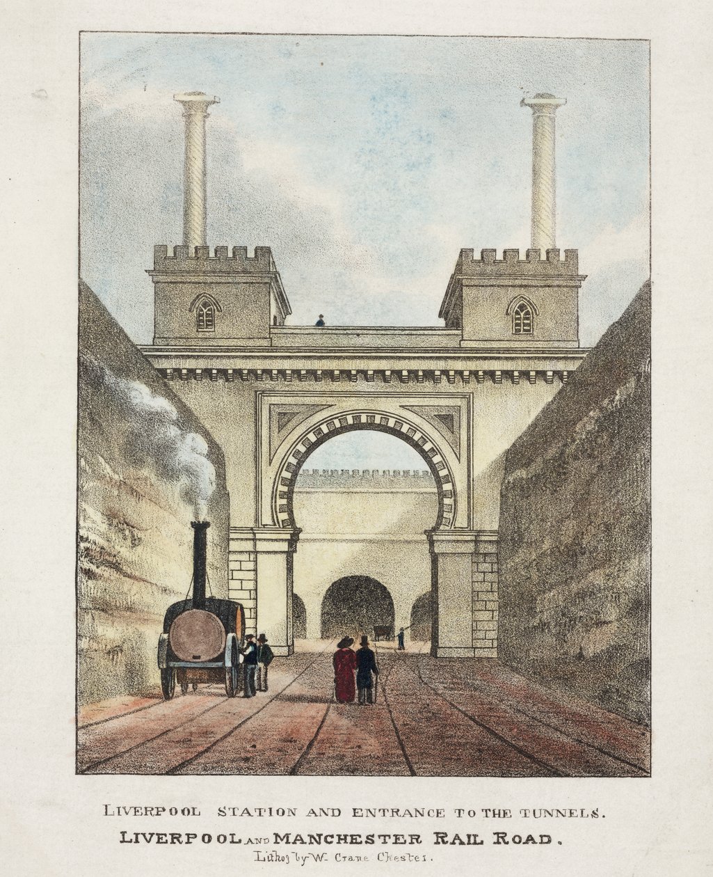 Liverpool Station und Eingang zu den Tunneln, 1831 von English School