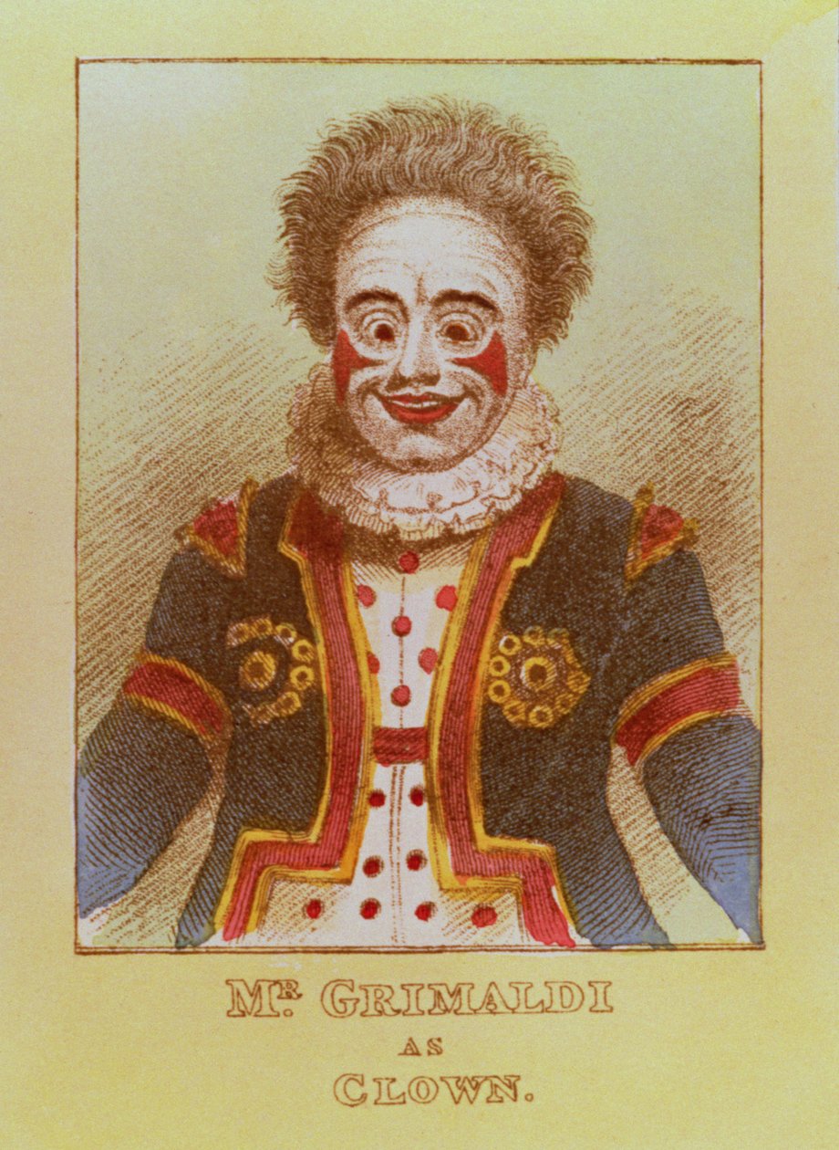 Herr Grimaldi als Clown von English School